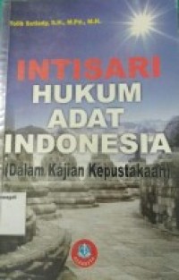 Image of intisari hukum adat indonesia